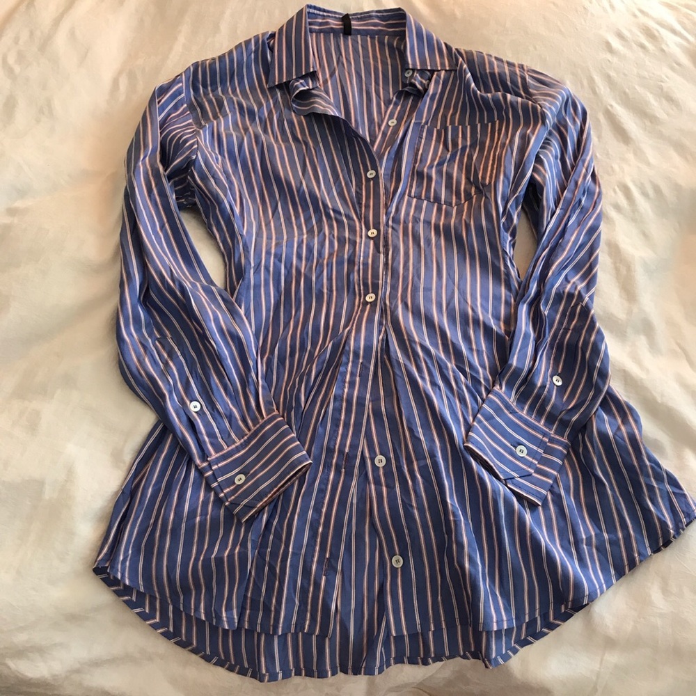 Unravel Project Stripe Silk Shirt Dress - Picture 4 of 7